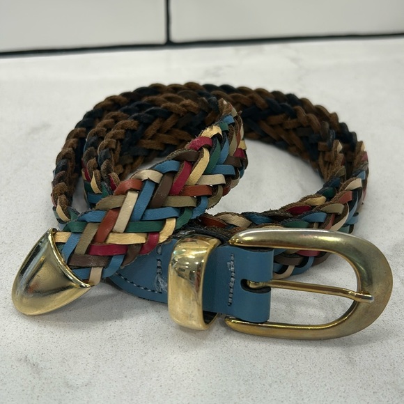 Vintage Capezio Genuine Leather Braided Multi Color Belt XL Made in Argentina - Picture 1 of 11